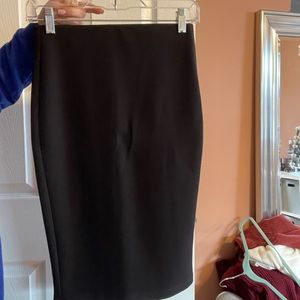 Black stretch pencil skirt